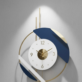 Azure Clover Vertical Wall Clock – Gold & Teal (15" x 30")