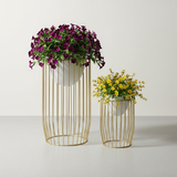 Grandeur White Cage Steel Planters (Set of 2)