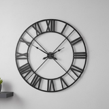 Roman Halo Open‑Frame Clock – Black with White Shades (24" x 24")