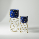 Golden Diamond Frame Planters Duo