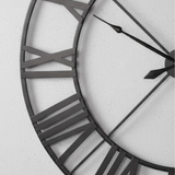 Roman Halo Open‑Frame Clock – Black with White Shades (24" x 24")