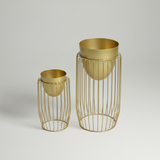 Gold Nest Steel Cage Planters (Set of 2)