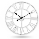 Roman Halo Open‑Frame Clock – White with Black Shades (24" x 24")