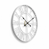 Roman Halo Open‑Frame Clock – White with Black Shades (24" x 24")