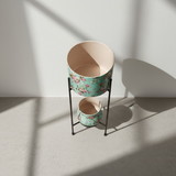 Luxe Golden Two-Tier Steel Planter Set