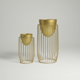 Gold Nest Steel Cage Planters (Set of 2)