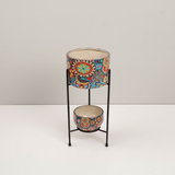 Boho Elegance Dual Pot Steel Stand