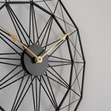 Geo Aureum Spoked Clock – Charcoal (24" x 24")