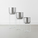 Modern Silver Luxe tree-tier Planter set