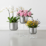 Modern Silver Luxe tree-tier Planter set