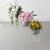 Modern Silver Luxe tree-tier Planter set