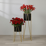 Urban Black & Gold Steel Planter set