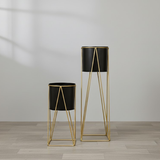 Urban Black & Gold Steel Planter set