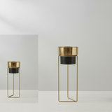 Dual Tone Gold & Black Steel Planter set