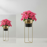 Dual Tone Gold & Black Steel Planter set