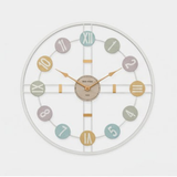 Meridian Crosshair Open‑Frame Clock – White