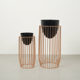 Urban Black Steel Cage Planters (Set of 2)
