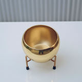 Luxe Gold Steel Planter with Stand
