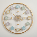 Meridian Crosshair Open‑Frame Clock – Gold (24" x 24")