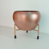 Elegant Copper Finish Steel Planter with Stand