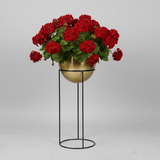 Elegant Gold Egg-Shaped Steel Planters – Set of 3 with Modern Stands