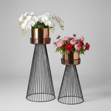 Modern Steel Metal Planter Set with Copper Finish – Set of 2