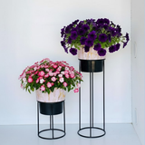 Luxe Marble Steel Planters Set