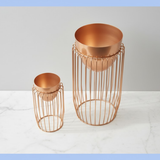 Classic Copper Cage Steel Planters Set of 2