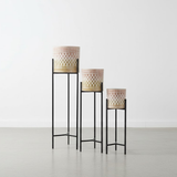 Luxe Lattice Steel Planters Set of 3