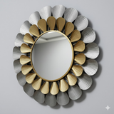 Dual‑Tone Petal Sunburst Mirror