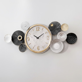 Azure Clover Rosette Clock – Gold & Teal (42" x 18")