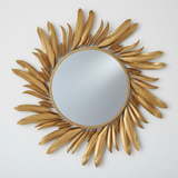 Gilded Palm Sunburst Mirror