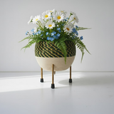 Multi-Color Macramé Accent Steel Pots