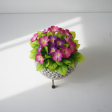 Multi-Color Macramé Accent Steel Pots