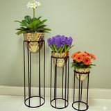 Golden Steel Decorative Pot Combo (Set of 3)