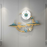 Aurelia Landscape Clock – Gold & Jade (36" x 32")