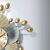 Solaris Petal Burst Clock – Gold & Teal (24" x 24")