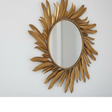 Gilded Palm Sunburst Mirror