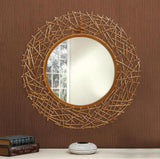 Twig Weave Round Mirror