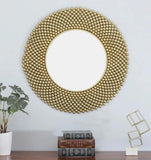 Micro‑Stud Cascade Round Mirror