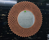 Micro‑Stud Cascade Round Mirror - Copper