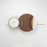 Soleil Petal Disc Wall Clock – Gold & Teal (36" x 18")