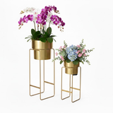 Luxe All-Gold Steel Planter  set