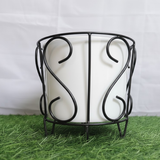 Classic Scroll Black Iron Pot Stand