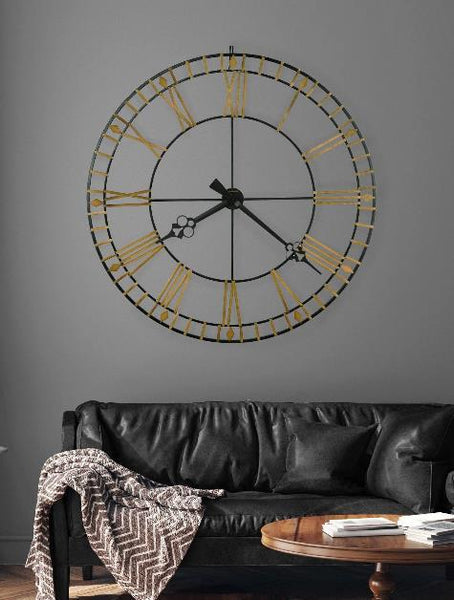 Roman Halo Open‑Frame Clock – Slim Black (24" x 24")
