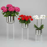 Modern Silver Luxe tree-tier Planter set