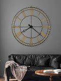 Roman Halo Open‑Frame Clock – Slim Black (24" x 24")