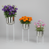 Modern Silver Luxe tree-tier Planter set