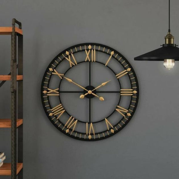 Regent Roman Open‑Frame Clock – Copper Luxe (24" x 24")