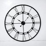 Roman Halo Open‑Frame Wall Clock – Matte Black (24" x 24")